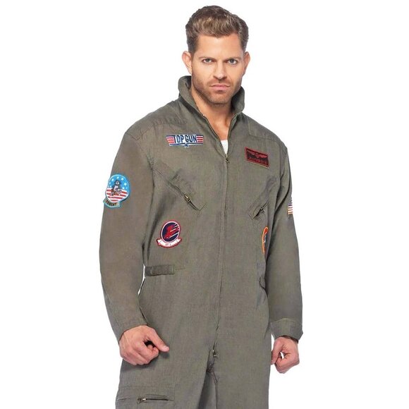 Military Flight Suit Costume Mens 2X Roleplay Cosplay Halloween Uniform
